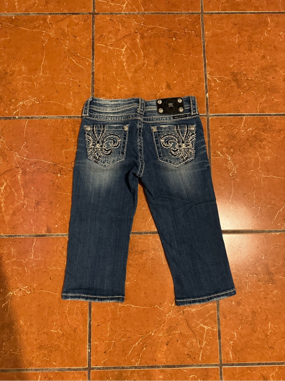 Miss Me Dark Blue Embroidered Back Pocket Jeans